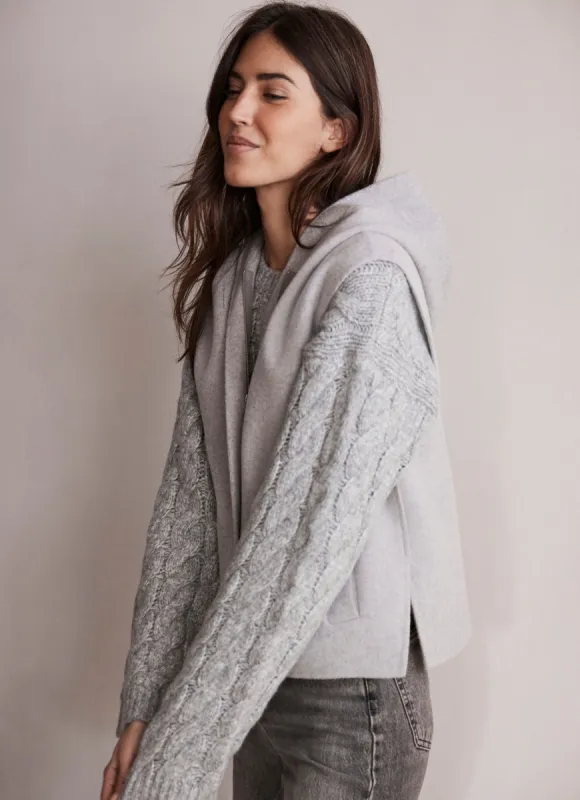 Grey Wool Blend Hooded Gilet sold by Mint Velvet
