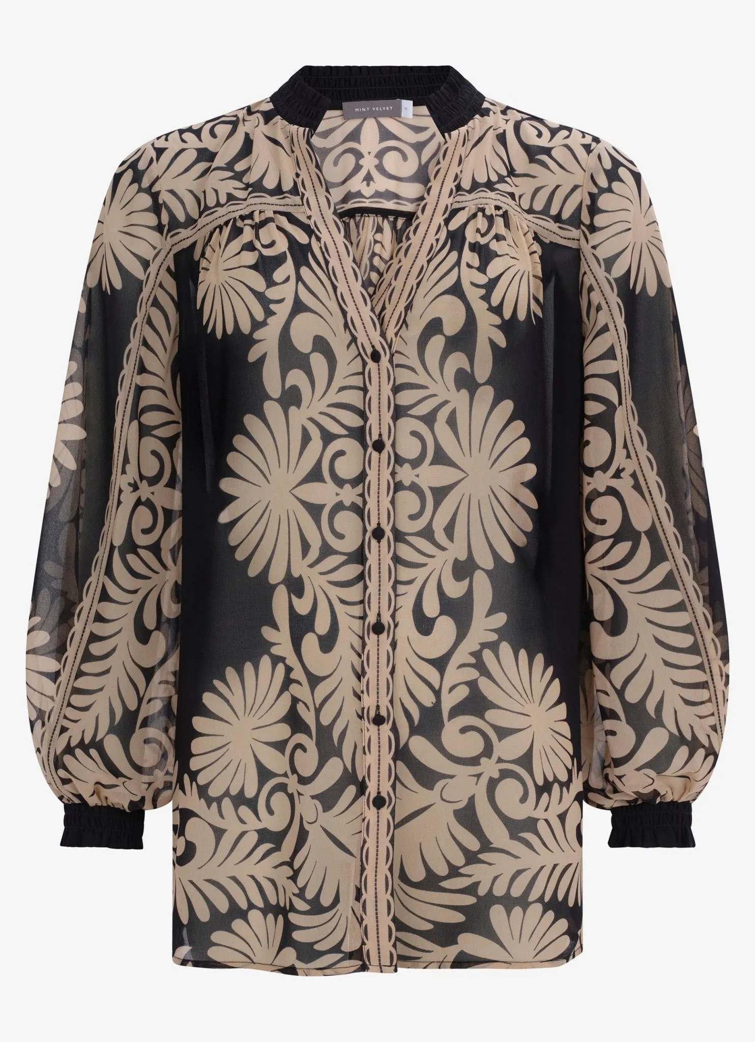 Black Placement Print Blouse sold by Mint Velvet product image thumbnail 4