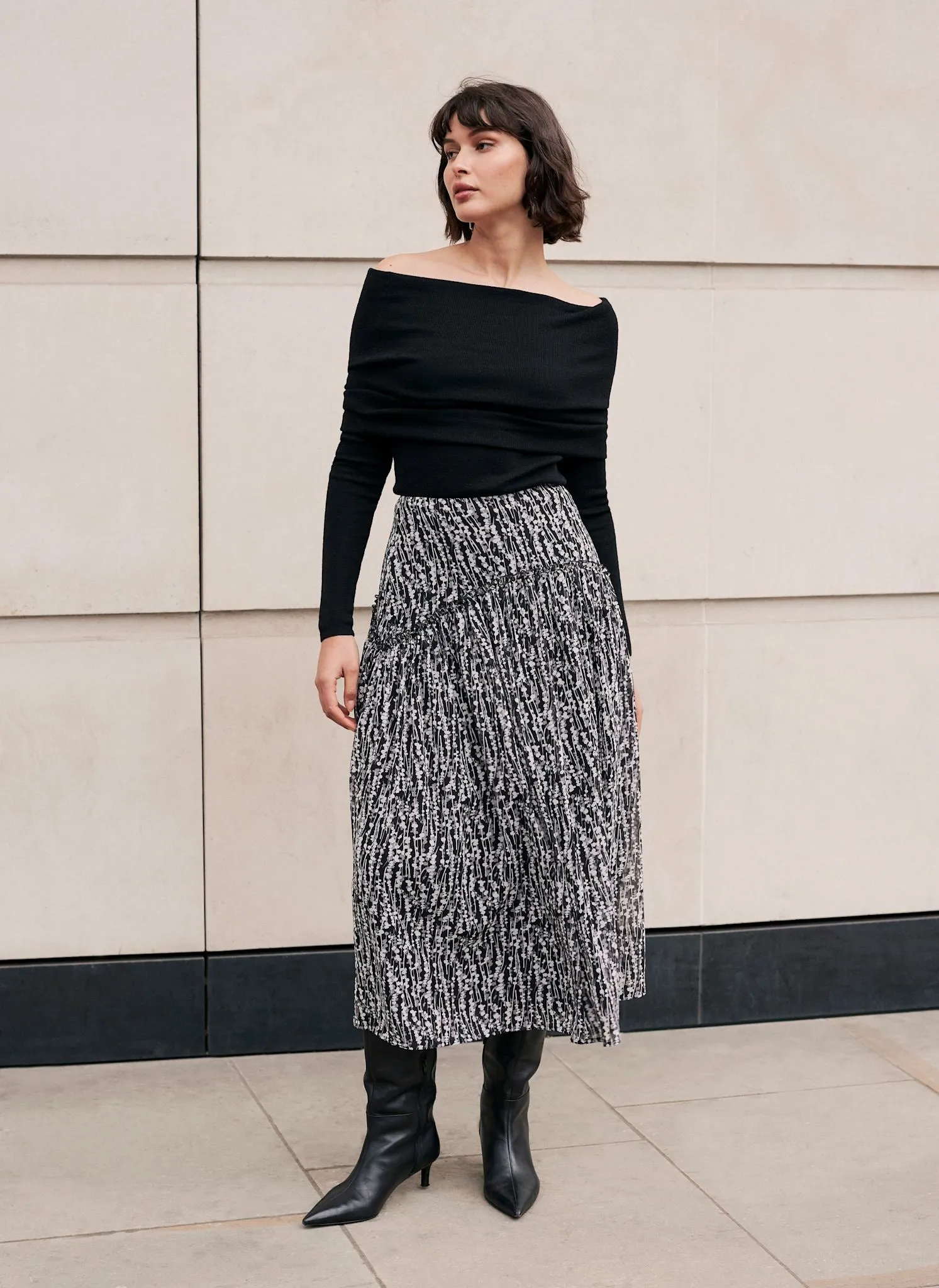 Grey Spot Print Maxi Skirt sold by Mint Velvet product image thumbnail 5