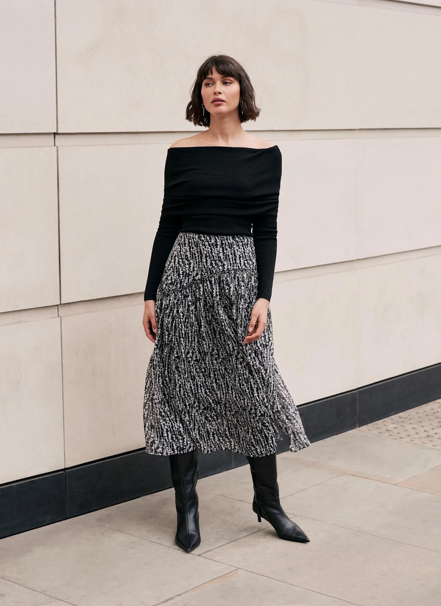 Grey Spot Print Maxi Skirt sold by Mint Velvet product image thumbnail 4