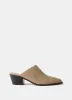 Serena Neutral Suede Western Mules sold by Mint Velvet
