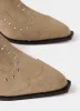 Serena Neutral Suede Western Mules sold by Mint Velvet