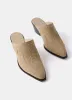 Serena Neutral Suede Western Mules sold by Mint Velvet