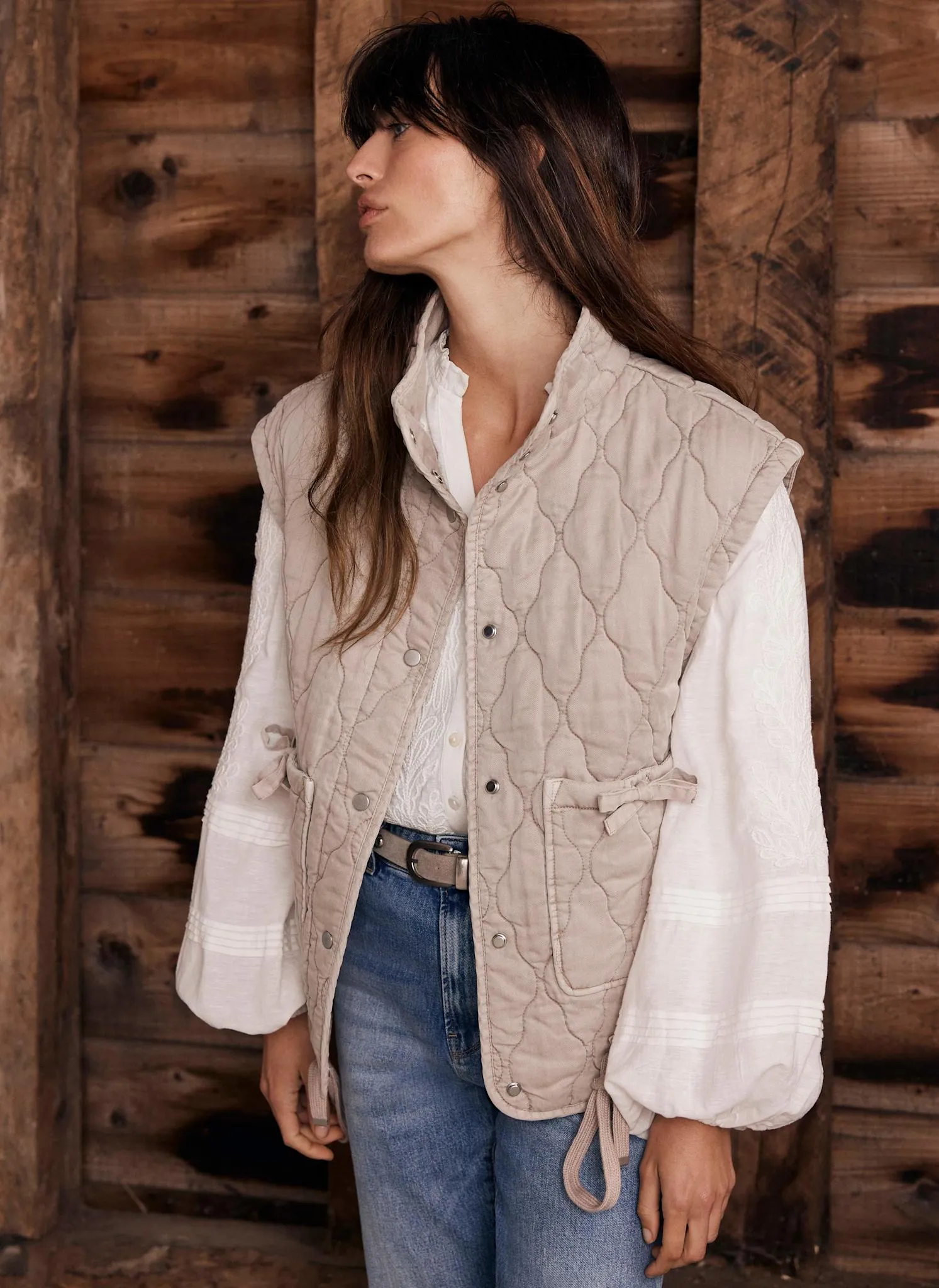 Washed Pink Quilted Gilet sold by Mint Velvet product image thumbnail 2