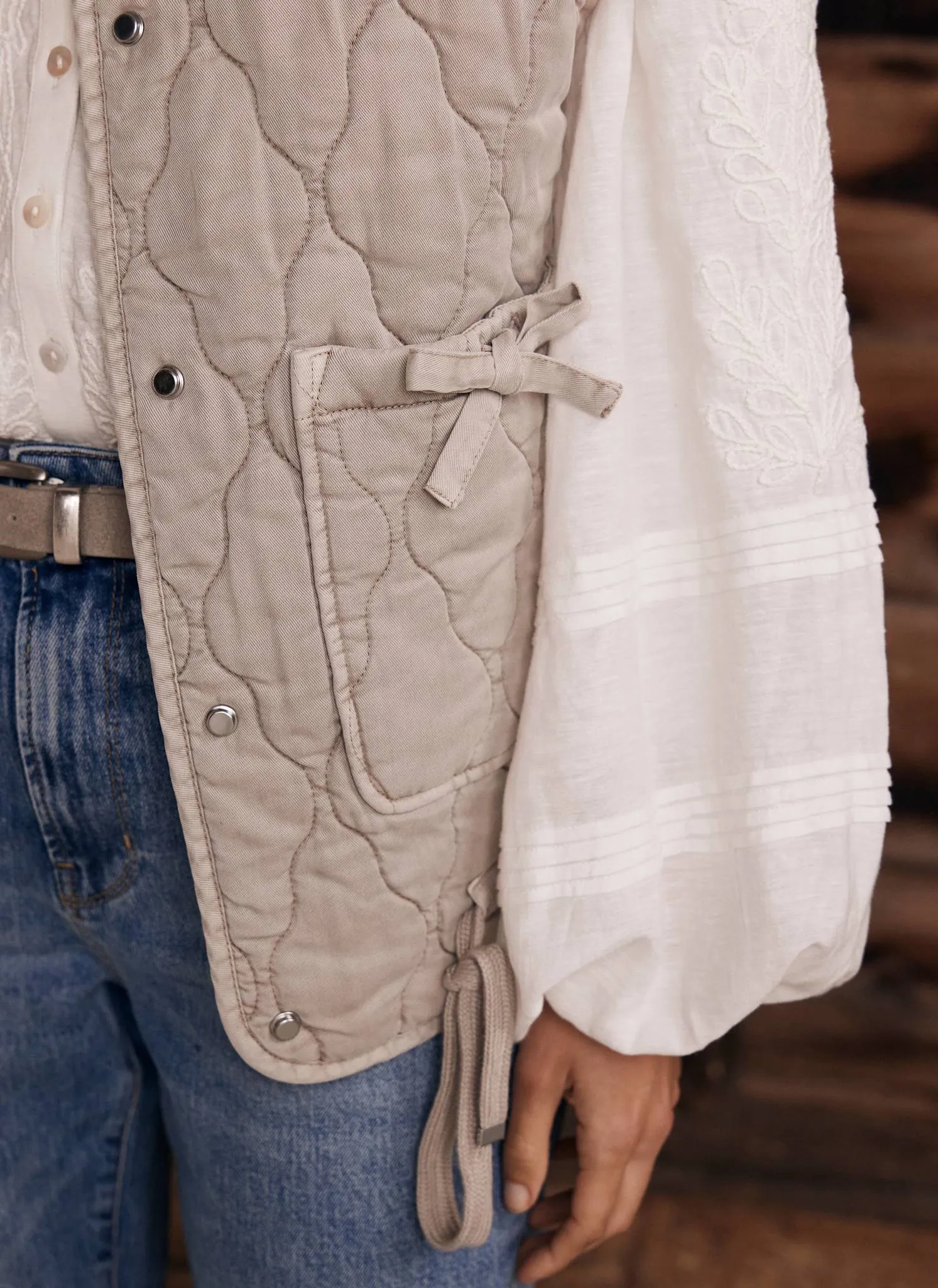 Washed Pink Quilted Gilet sold by Mint Velvet product image thumbnail 4