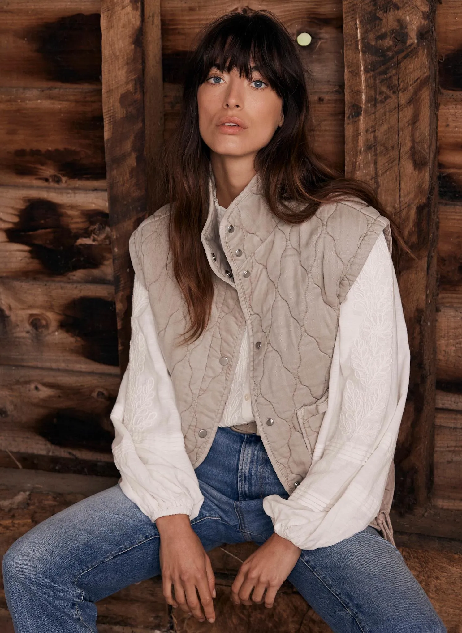 Washed Pink Quilted Gilet sold by Mint Velvet product image thumbnail 3