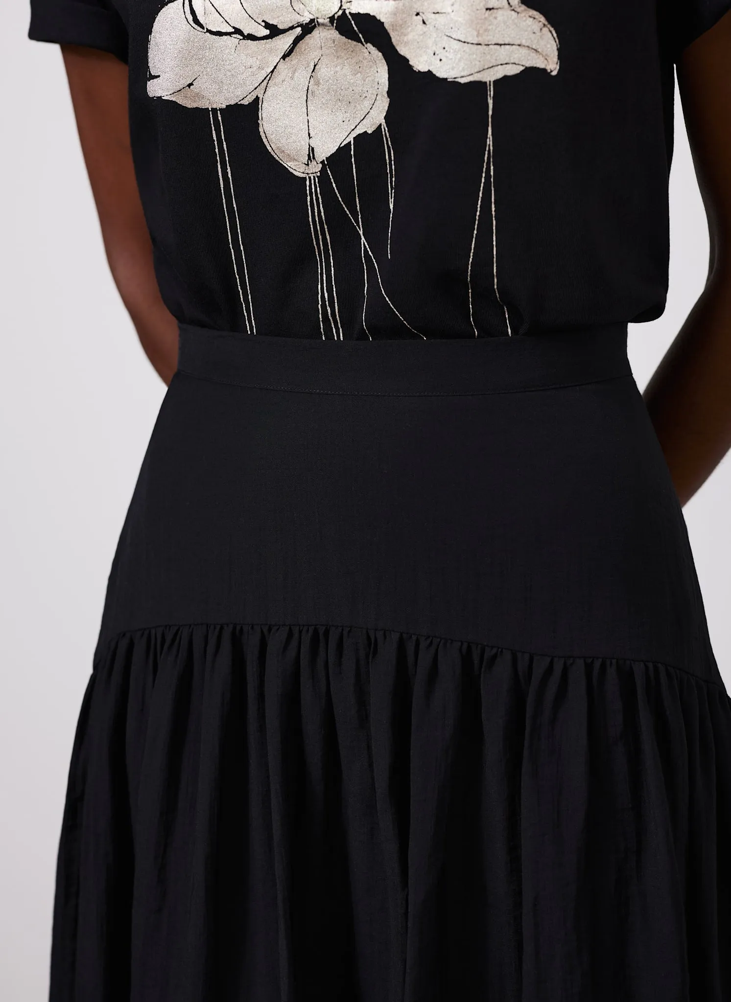 Black Drop Waist Midi Skirt sold by Mint Velvet product image thumbnail 3