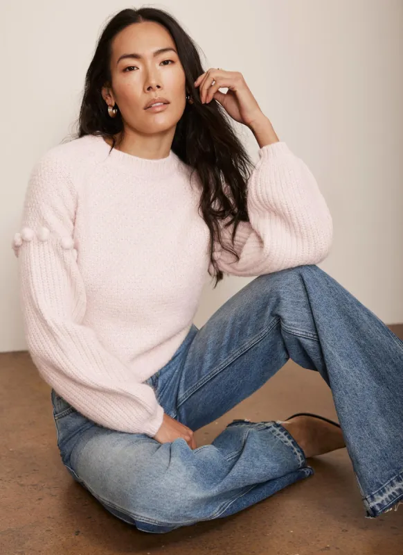 Pink Bobble Sleeve Knit Jumper sold by Mint Velvet