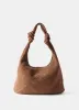 Nora Tan Woven Suede Knot Detail Bag sold by Mint Velvet