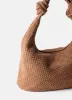 Nora Tan Woven Suede Knot Detail Bag sold by Mint Velvet