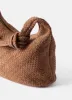 Nora Tan Woven Suede Knot Detail Bag sold by Mint Velvet