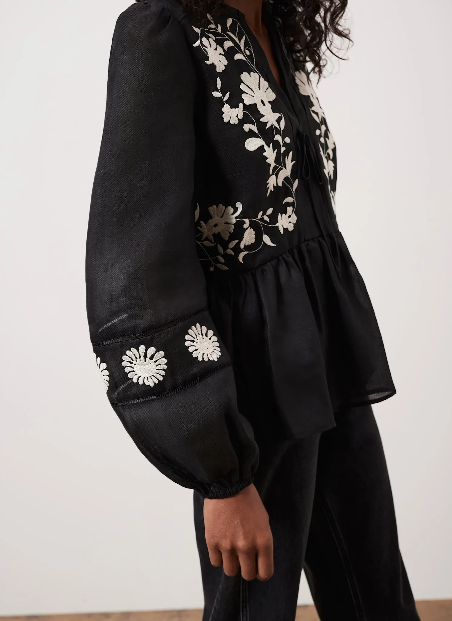 Black Embroidered Detail Top sold by Mint Velvet product image thumbnail 5