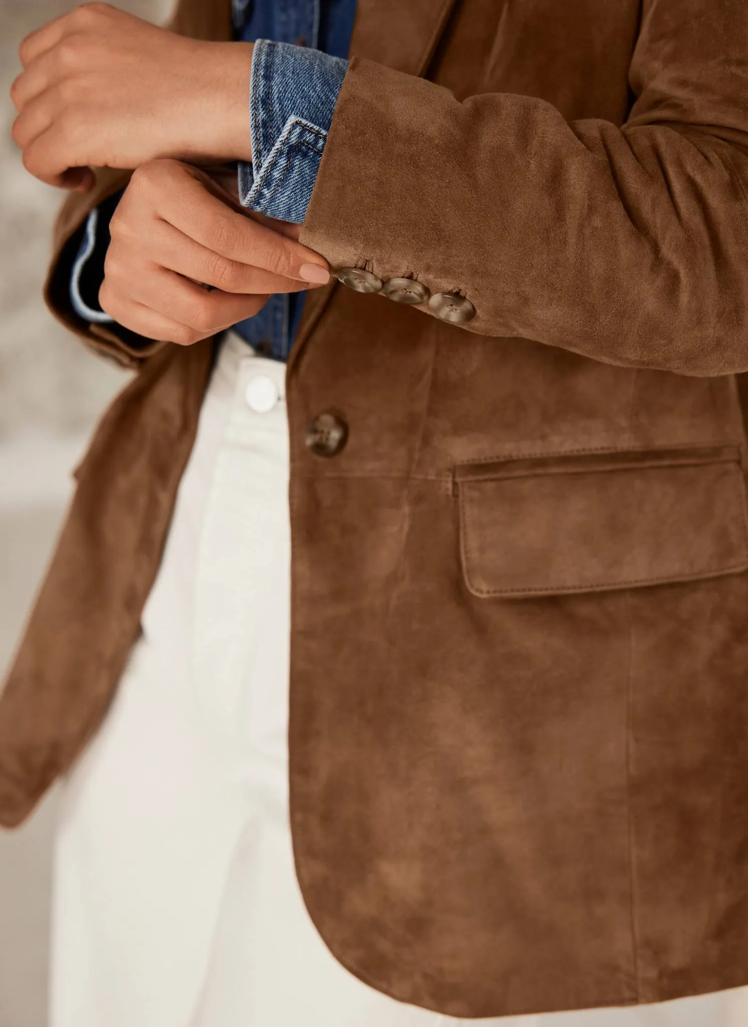 Tan Suede Blazer sold by Mint Velvet product image thumbnail 3