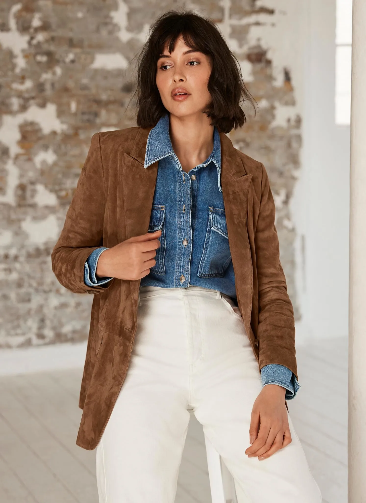 Tan Suede Blazer sold by Mint Velvet product image thumbnail 5