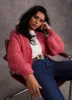 Pink Wool Blend Balloon Sleeve Cardigan sold by Mint Velvet