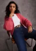 Pink Wool Blend Balloon Sleeve Cardigan sold by Mint Velvet