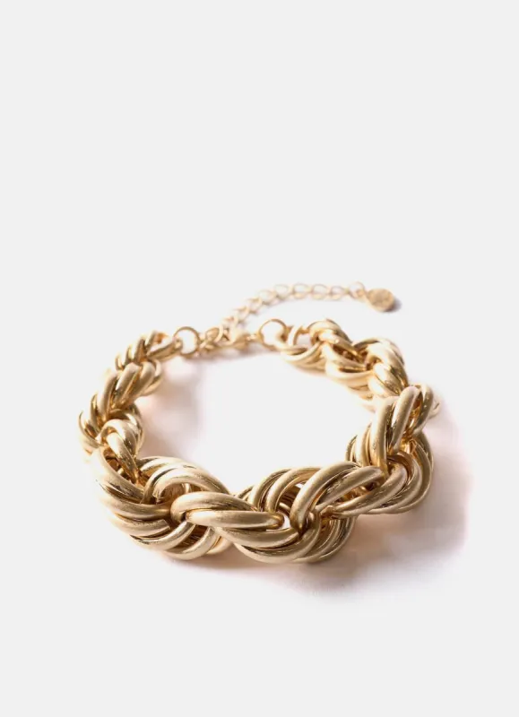 Gold Tone Twist Bracelet sold by Mint Velvet