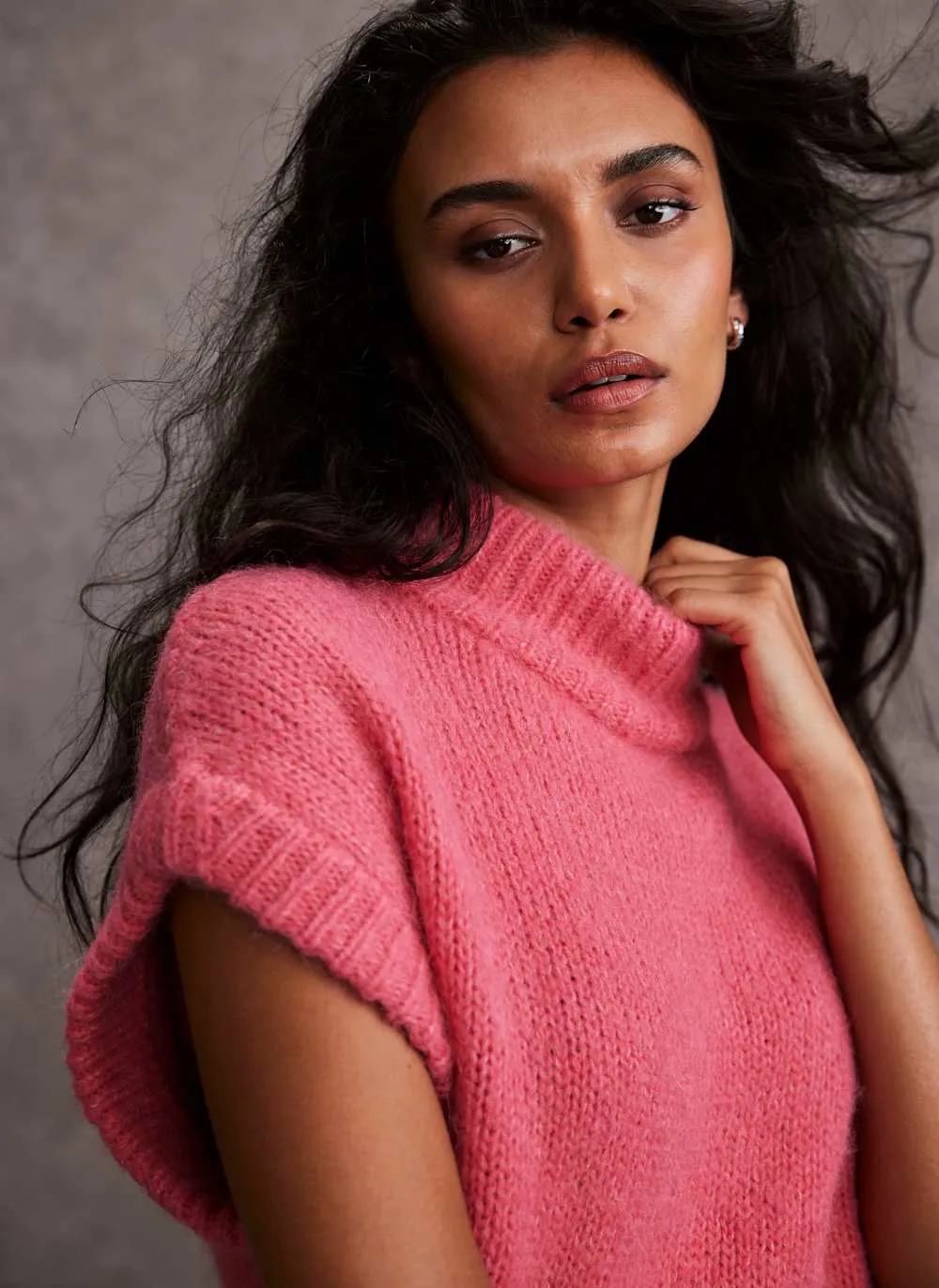 Pink Wool Blend Sleeveless Knit Top sold by Mint Velvet product image thumbnail 3