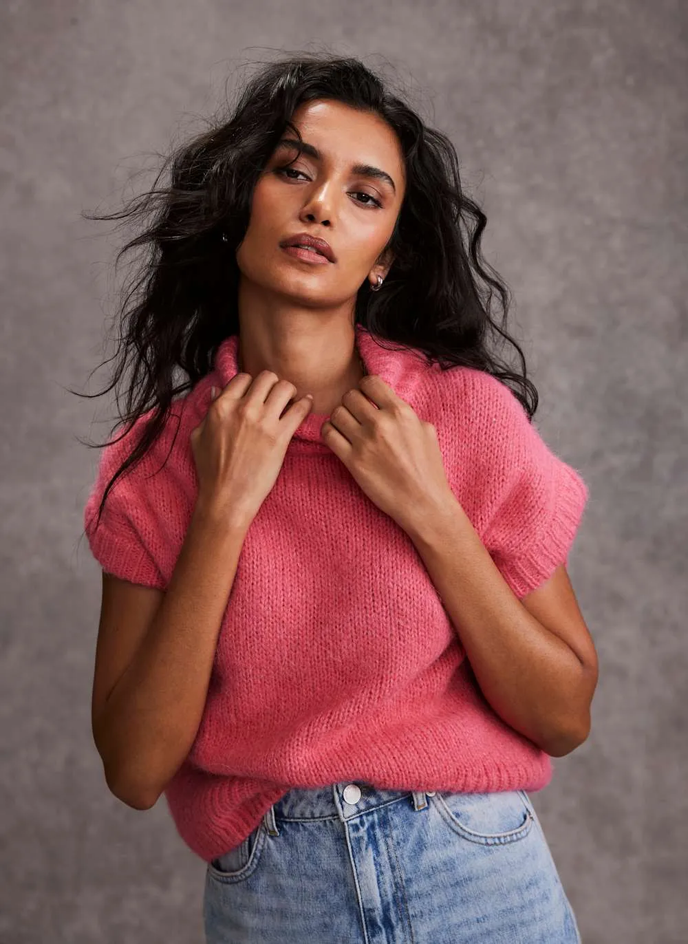 Pink Wool Blend Sleeveless Knit Top sold by Mint Velvet product image thumbnail 2