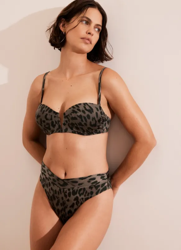 Brown Animal Print Bikini Top sold by Mint Velvet