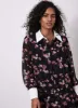 Black Floral Print Mini Shirt Dress sold by Mint Velvet