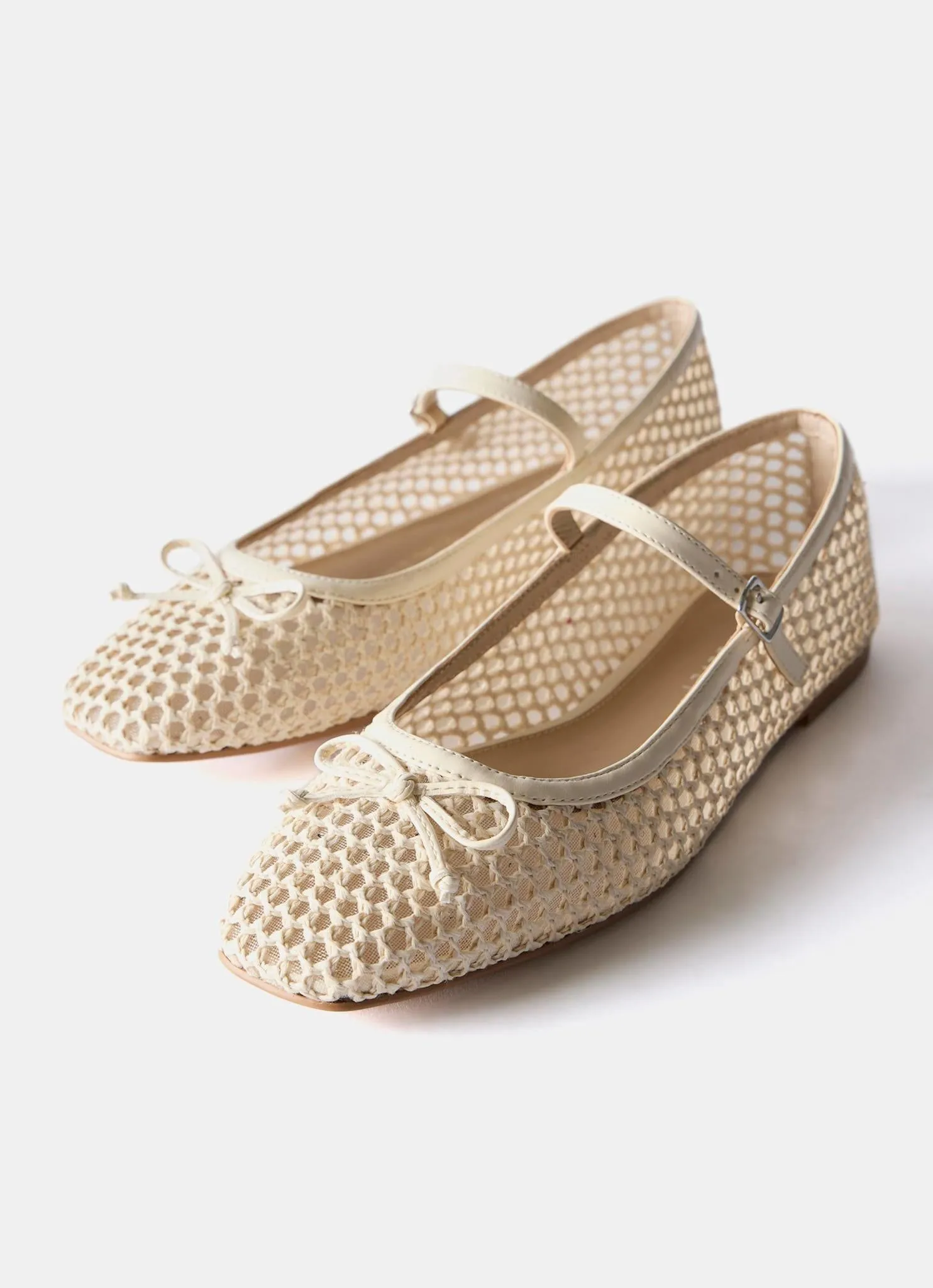 Sara White Mesh Ballet Flat Shoes sold by Mint Velvet product image thumbnail 5