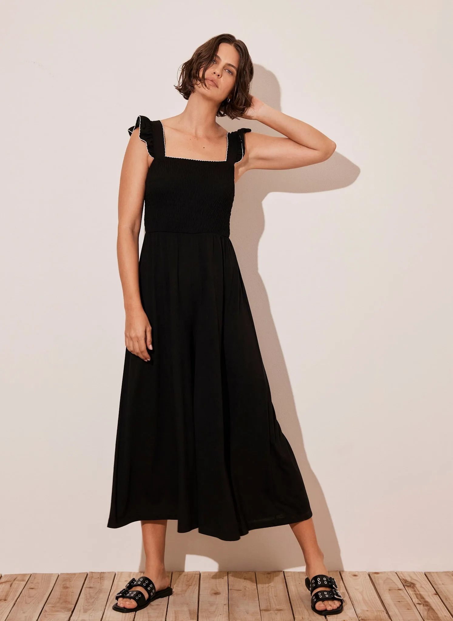 Black Wide Leg Jersey Jumpsuit sold by Mint Velvet product image thumbnail 3