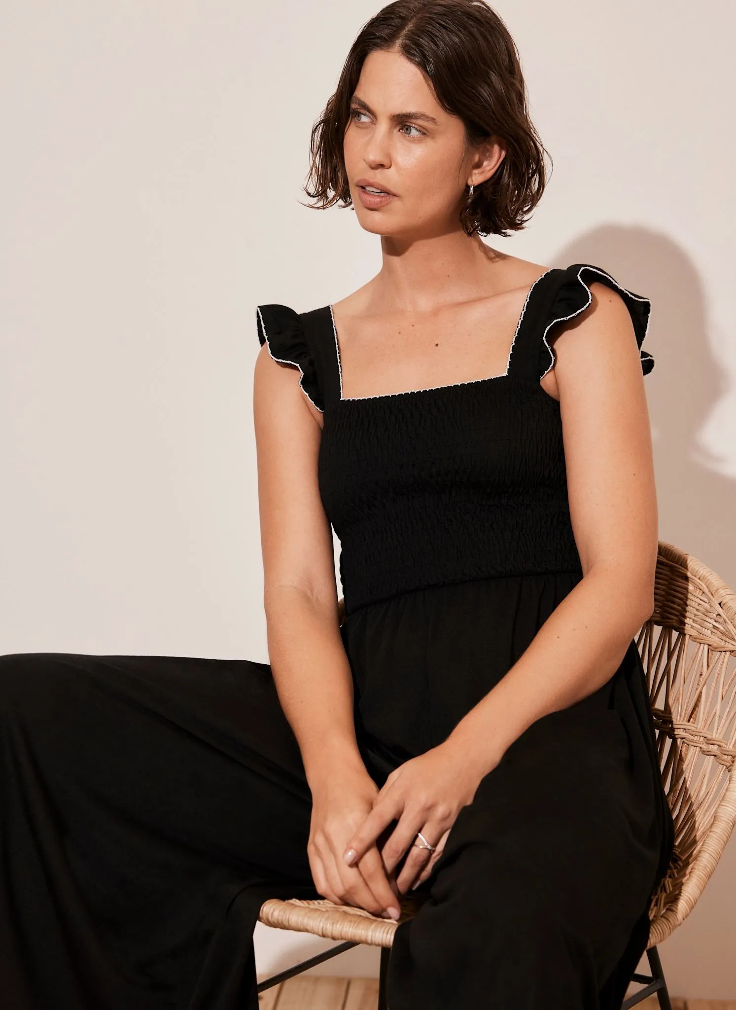 Black Wide Leg Jersey Jumpsuit sold by Mint Velvet product image thumbnail 5