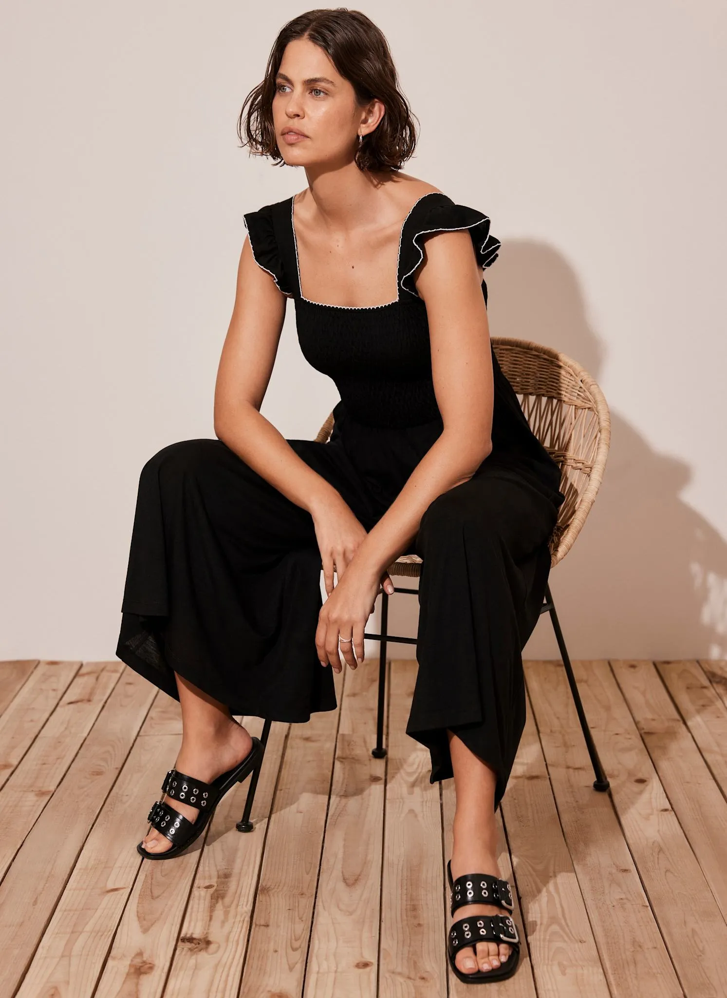 Black Wide Leg Jersey Jumpsuit sold by Mint Velvet product image thumbnail 2