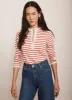 Red Striped Henley Top sold by Mint Velvet