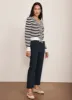 Navy Kick Flare Cropped Trousers sold by Mint Velvet
