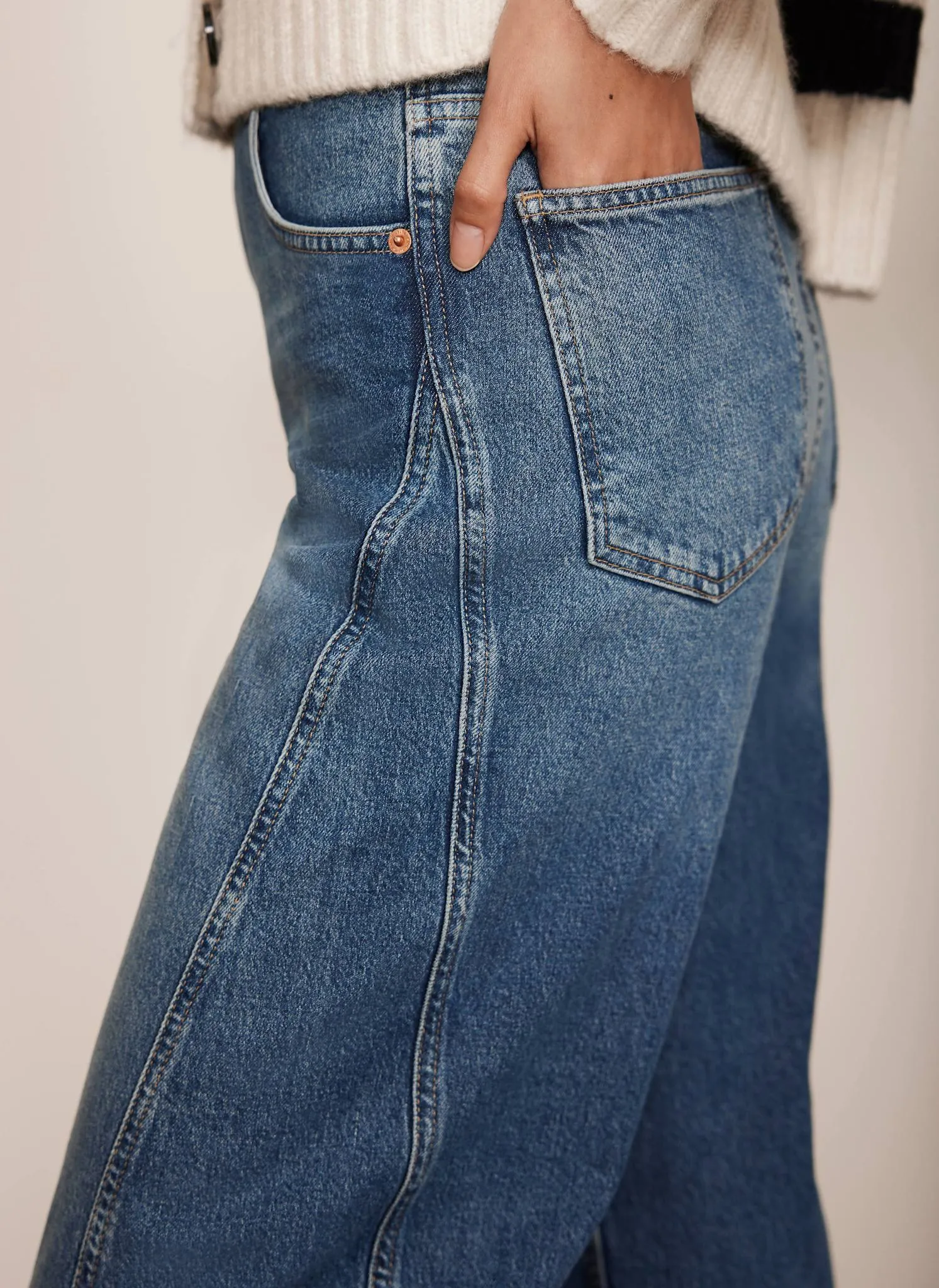 Mid Indigo Barrel Leg Jeans sold by Mint Velvet product image thumbnail 4