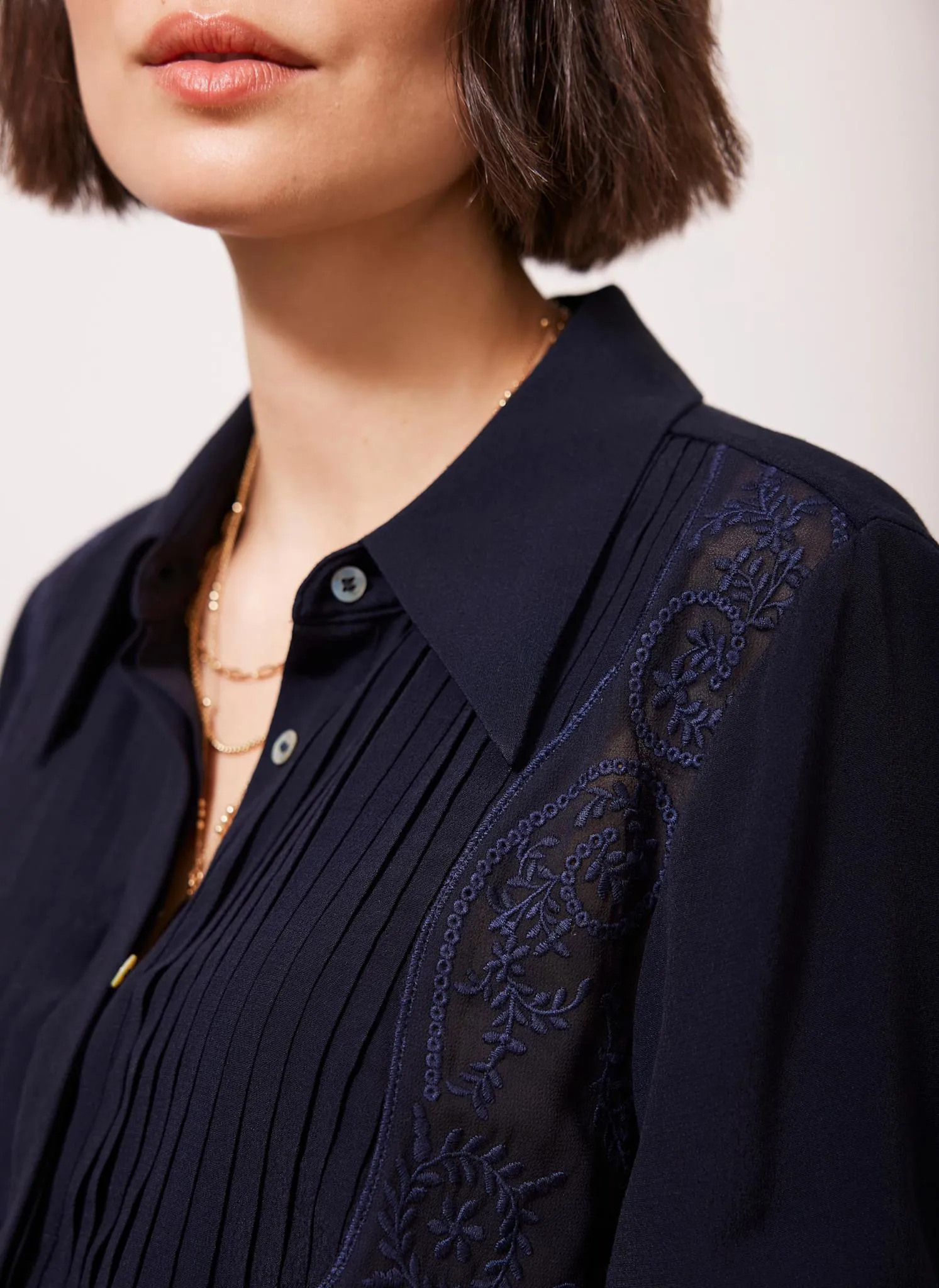 Navy Embroidered Shirt sold by Mint Velvet product image thumbnail 3