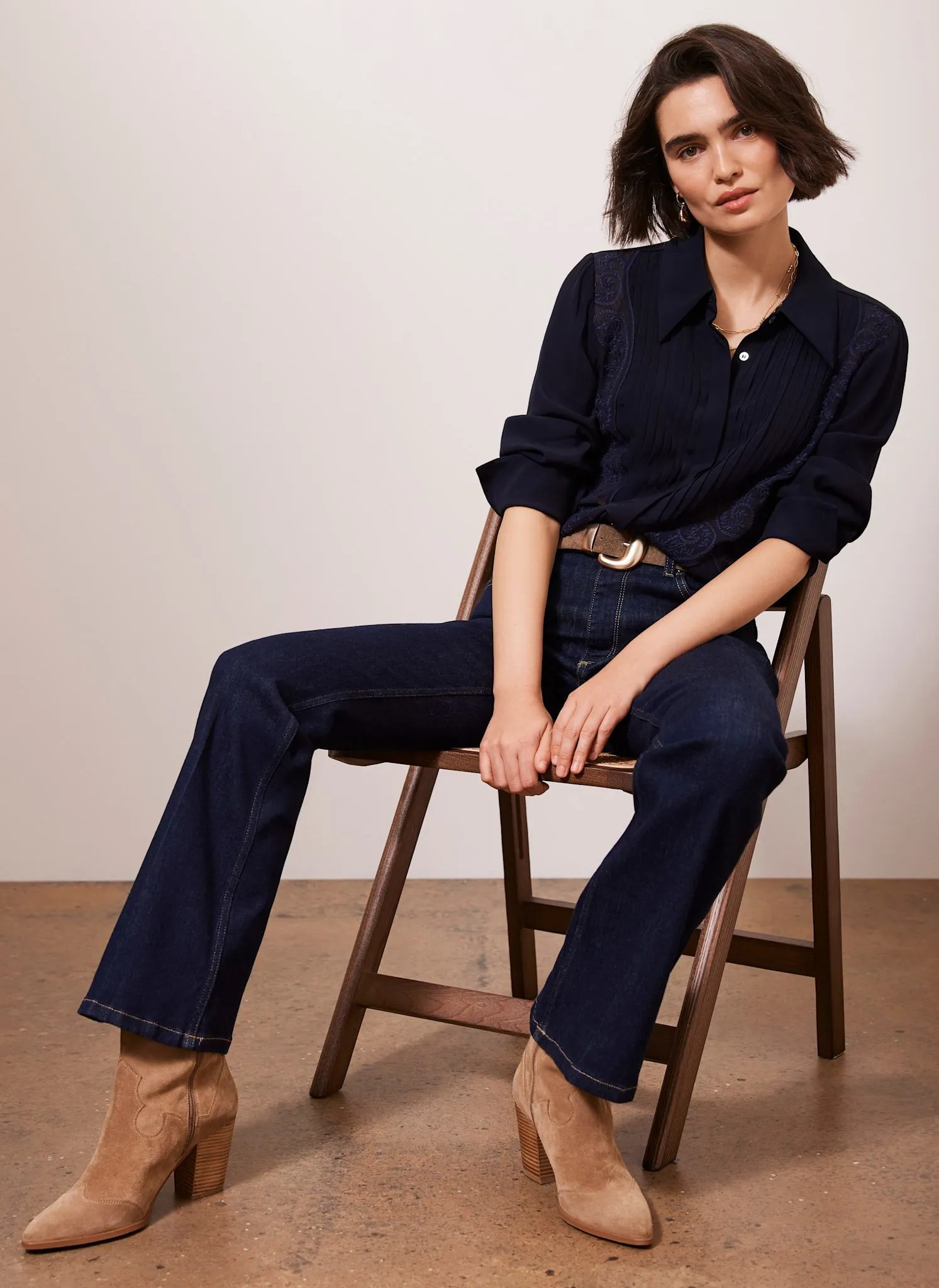 Navy Embroidered Shirt sold by Mint Velvet product image thumbnail 4