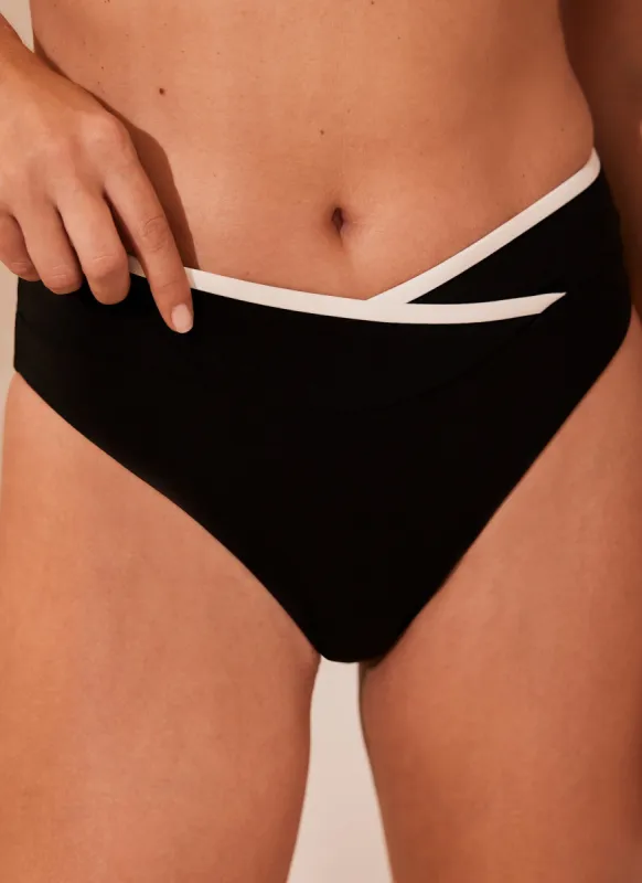 Black Contrast Trim Bikini Bottoms sold by Mint Velvet