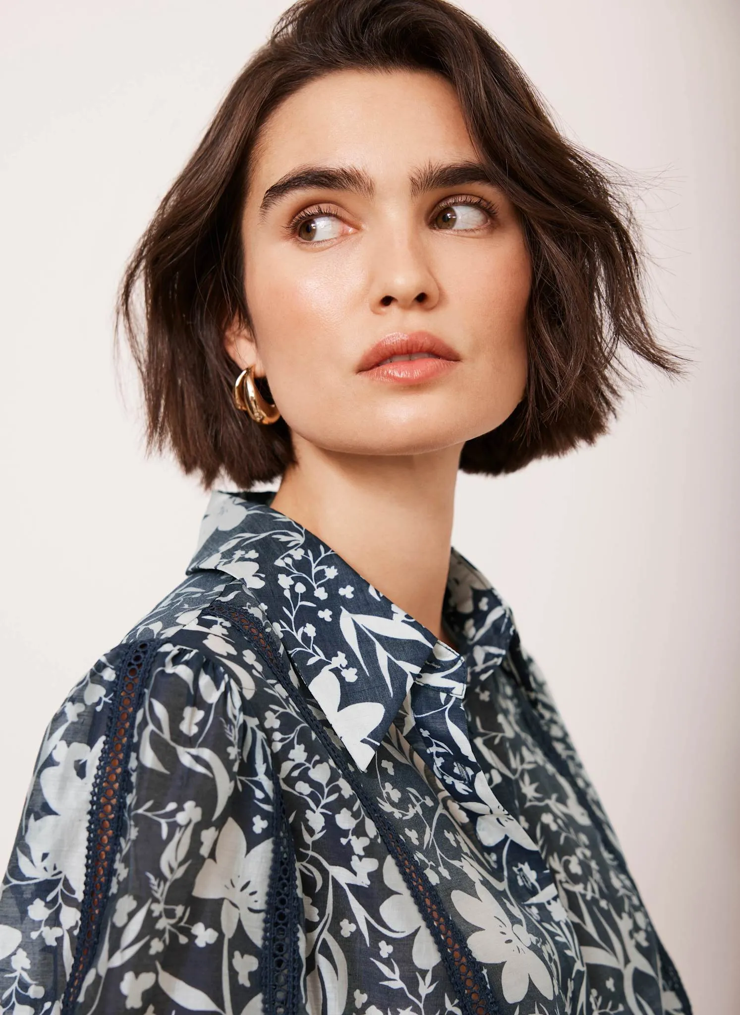 Navy Floral Print Shirt sold by Mint Velvet product image thumbnail 4