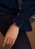 Navy Fluted Sleeve Sweatshirt sold by Mint Velvet