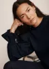 Navy Fluted Sleeve Sweatshirt sold by Mint Velvet