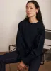 Navy Fluted Sleeve Sweatshirt sold by Mint Velvet