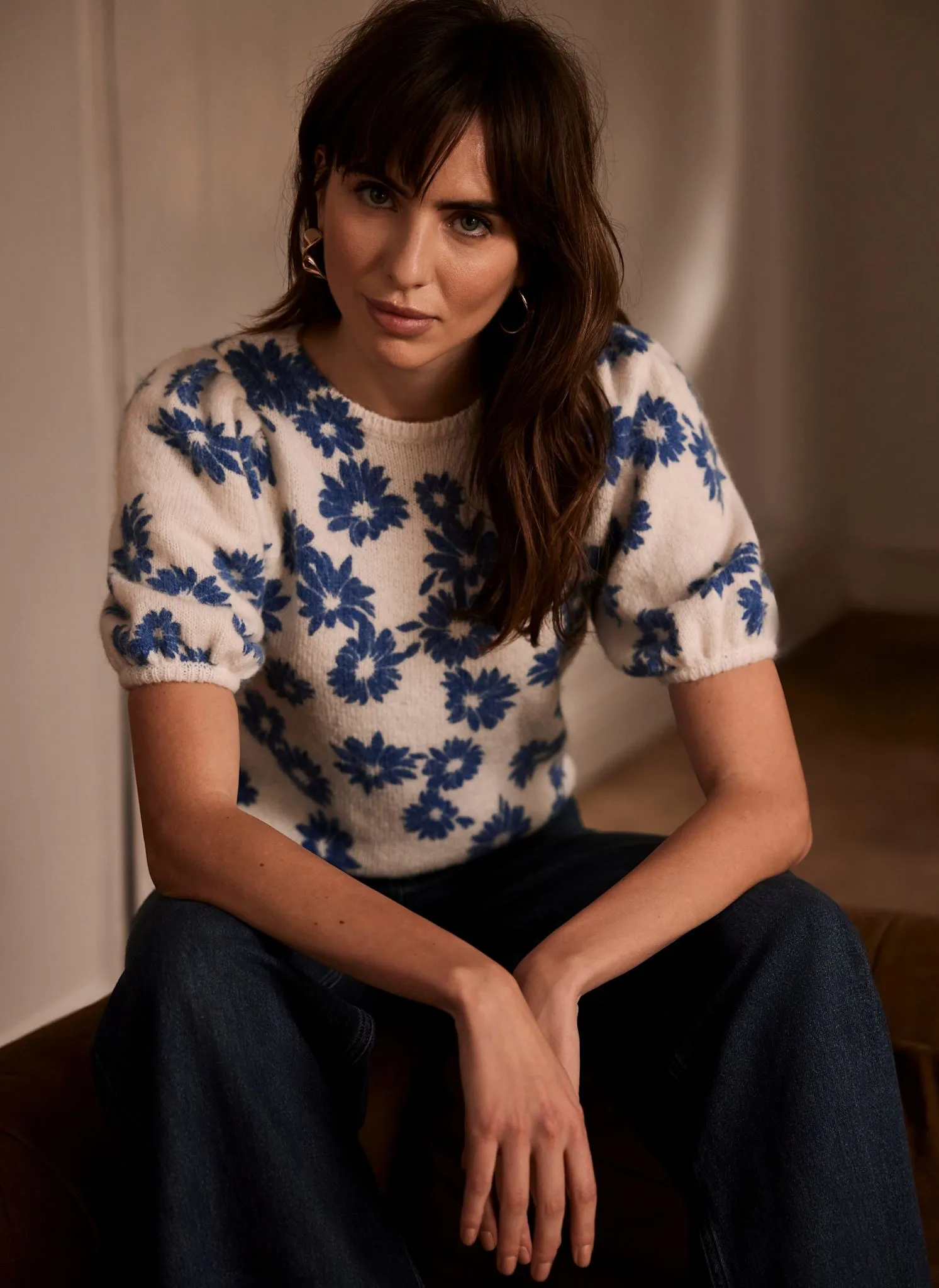 Blue Wool Blend Knitted Top sold by Mint Velvet product image thumbnail 3