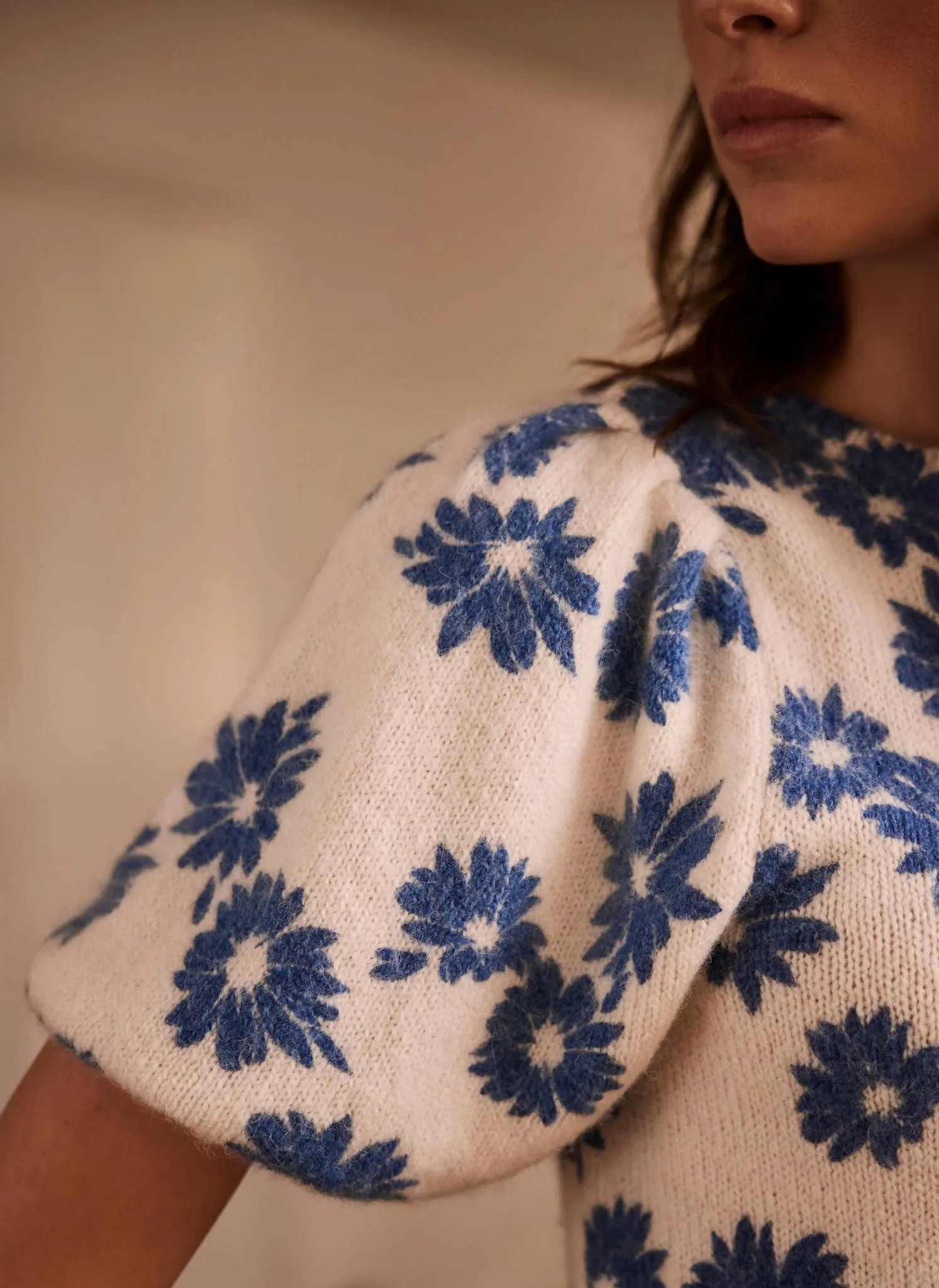 Blue Wool Blend Knitted Top sold by Mint Velvet product image thumbnail 5