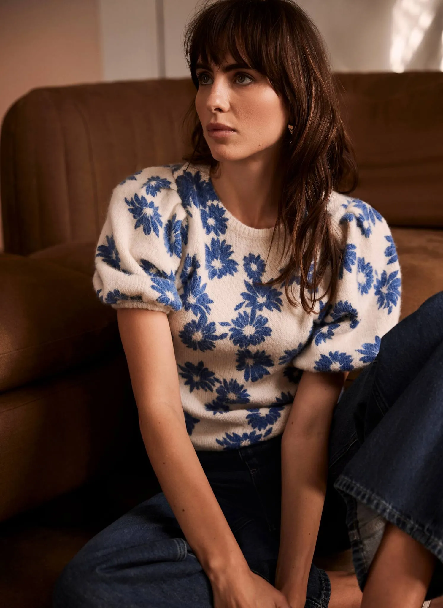 Blue Wool Blend Knitted Top sold by Mint Velvet product image thumbnail 2