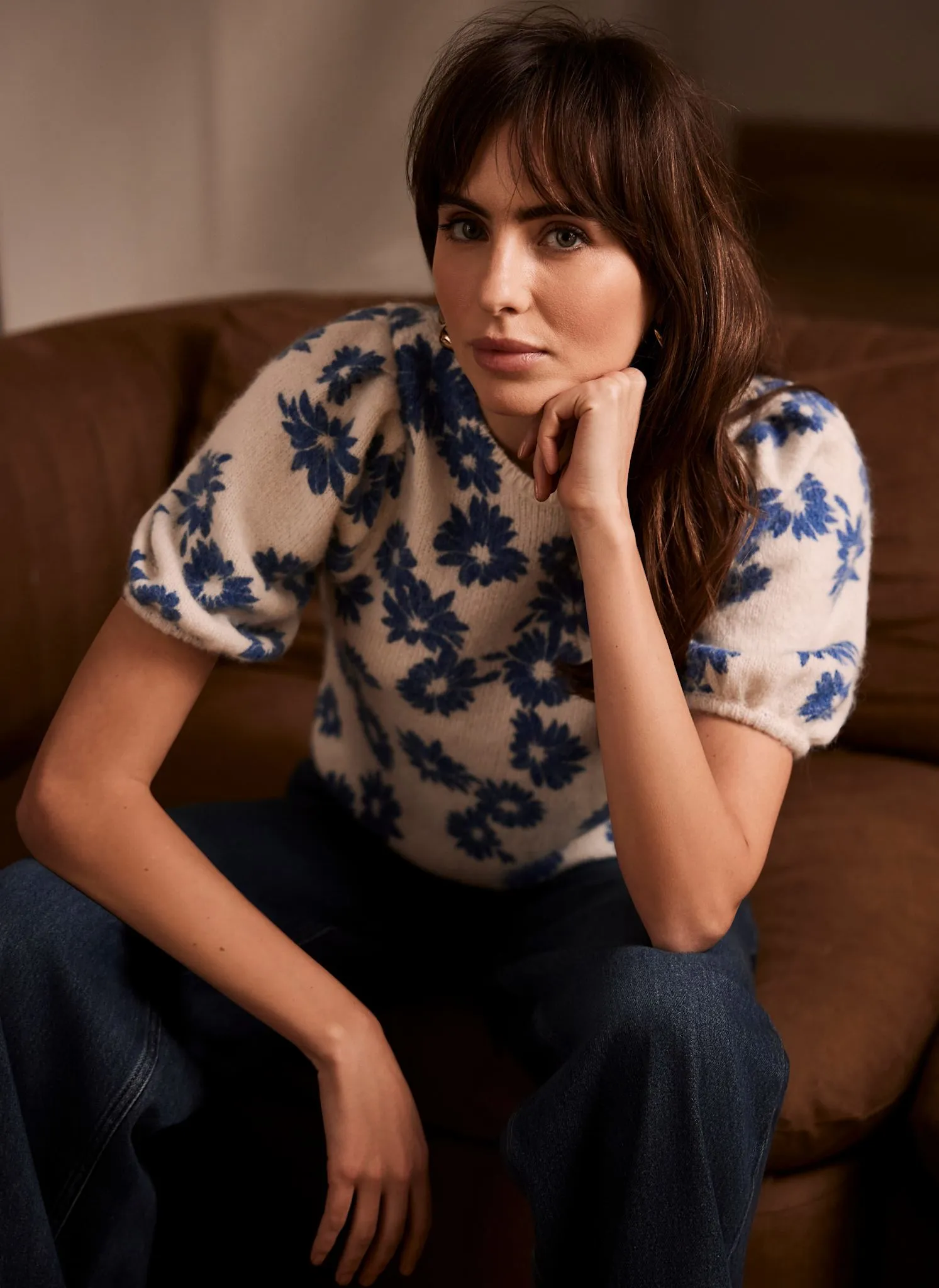 Blue Wool Blend Knitted Top sold by Mint Velvet product image thumbnail 4