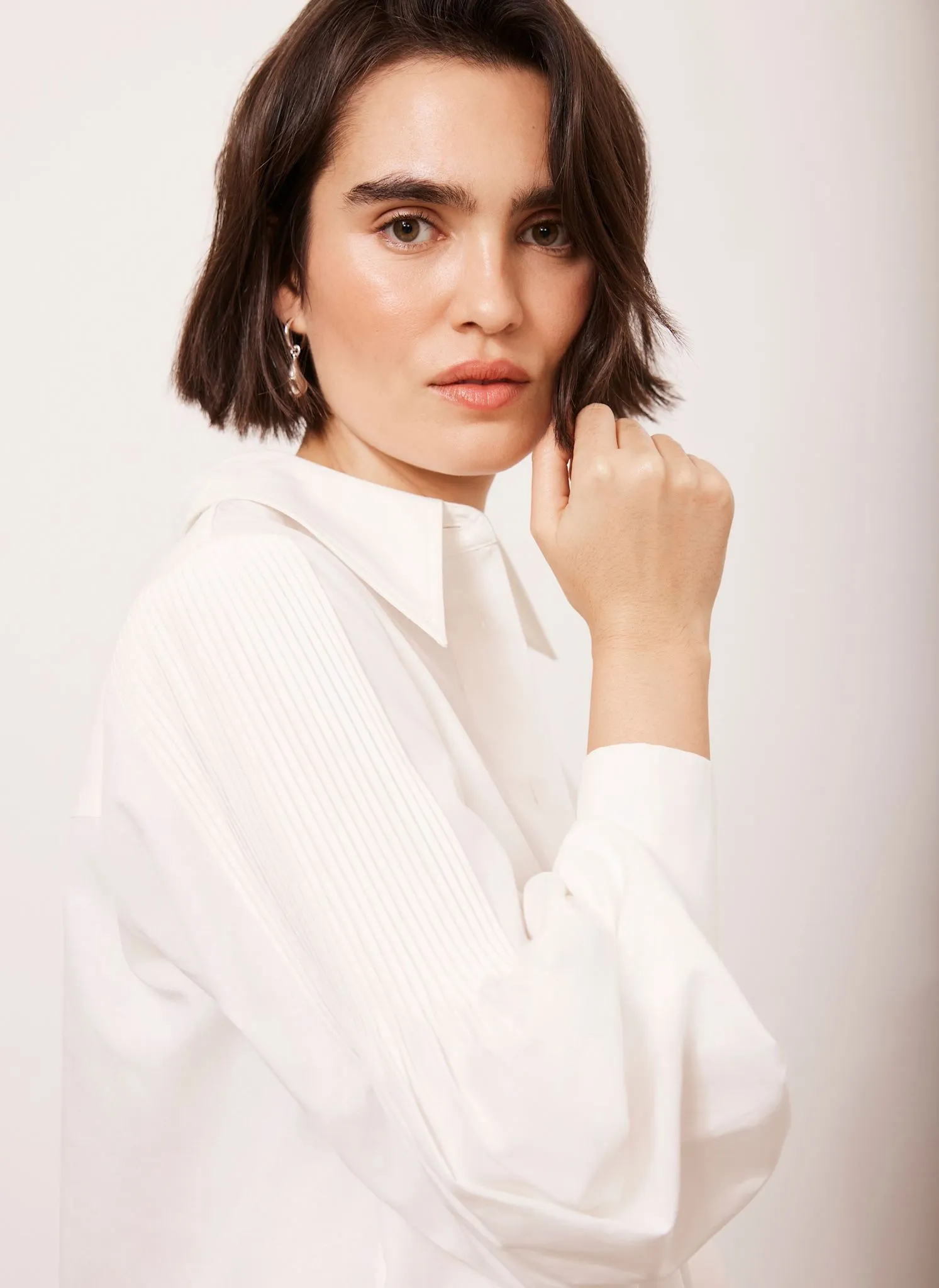 White Pintuck Detail Shirt sold by Mint Velvet product image thumbnail 5