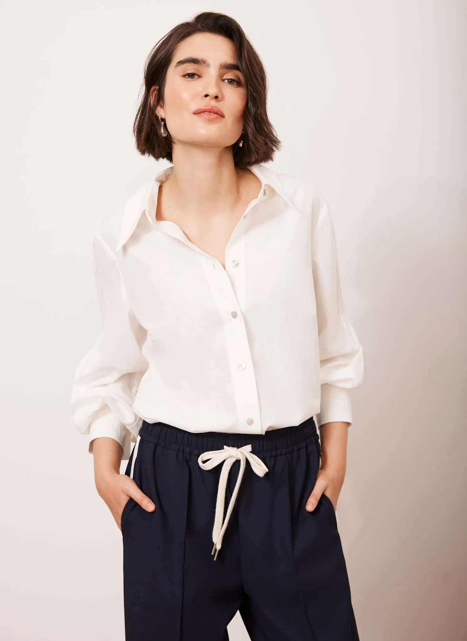 White Pintuck Detail Shirt sold by Mint Velvet product image thumbnail 2