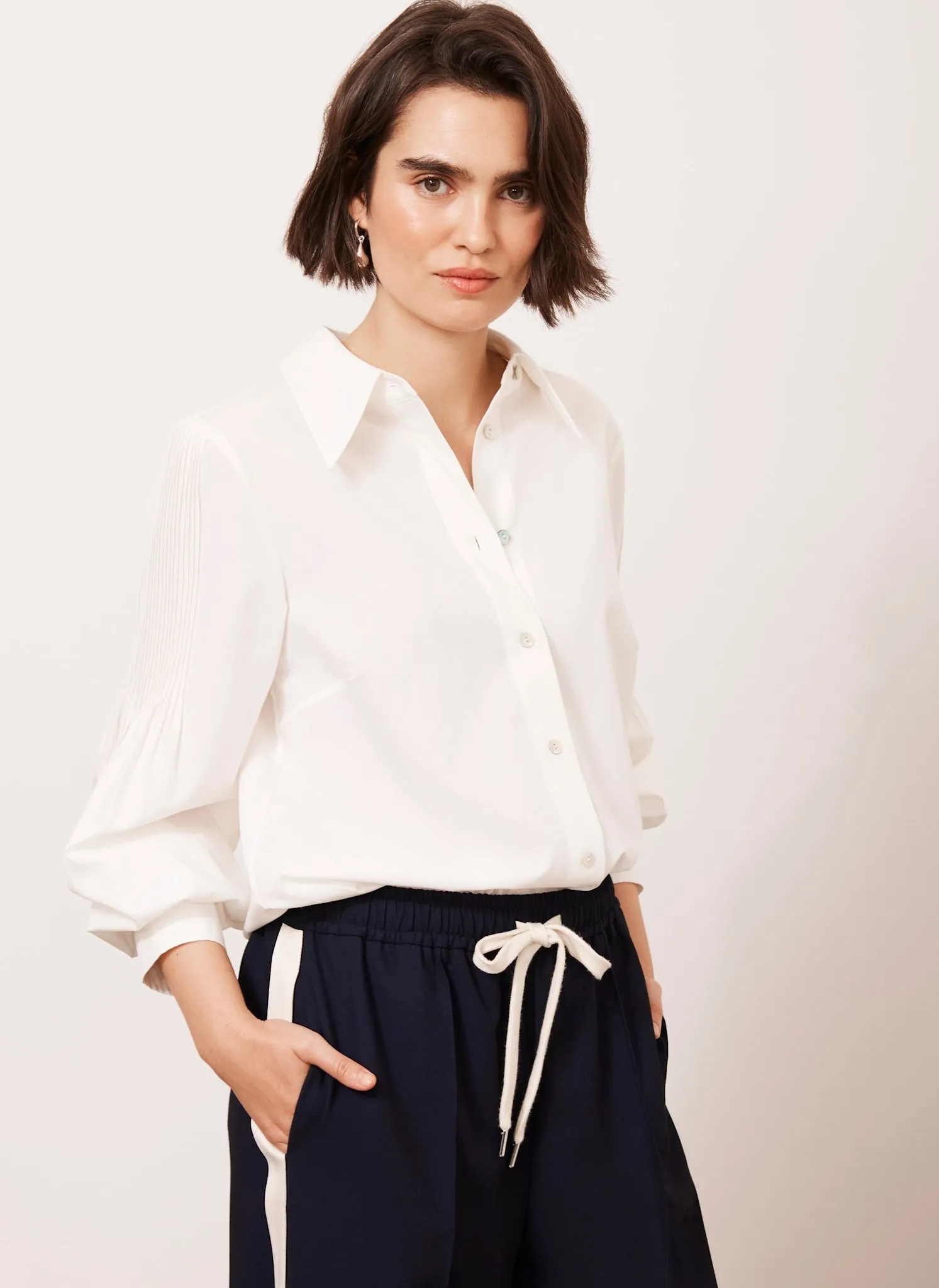 White Pintuck Detail Shirt sold by Mint Velvet product image thumbnail 4