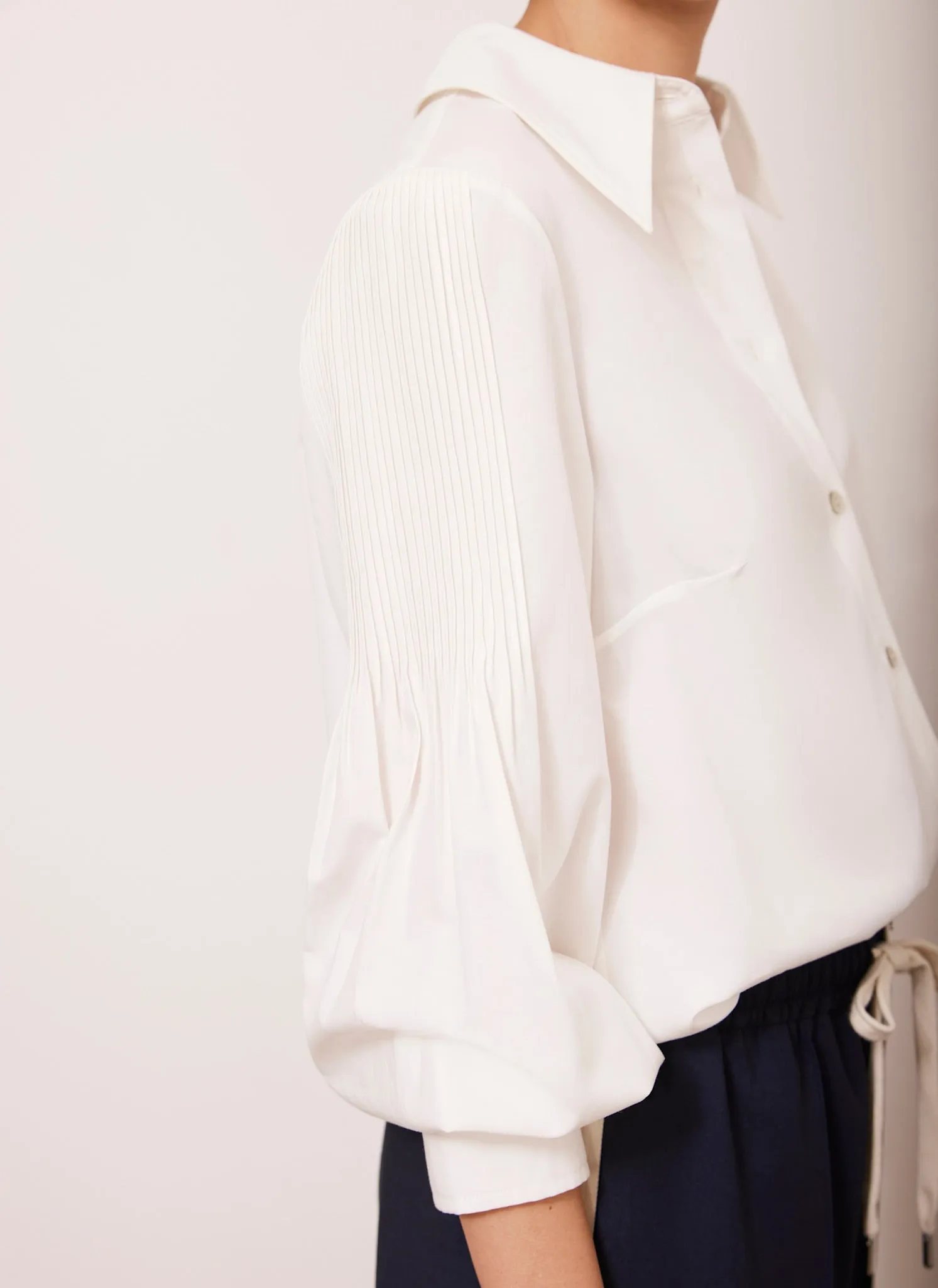 White Pintuck Detail Shirt sold by Mint Velvet product image thumbnail 3