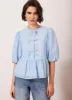 Blue Striped Polka Heart Puff Sleeve Top sold by Mint Velvet