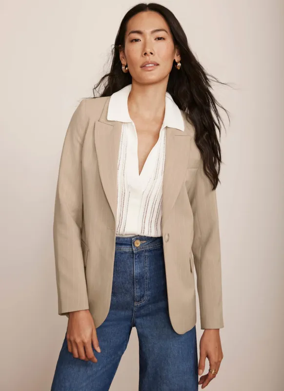 Neutral Pinstripe Blazer sold by Mint Velvet