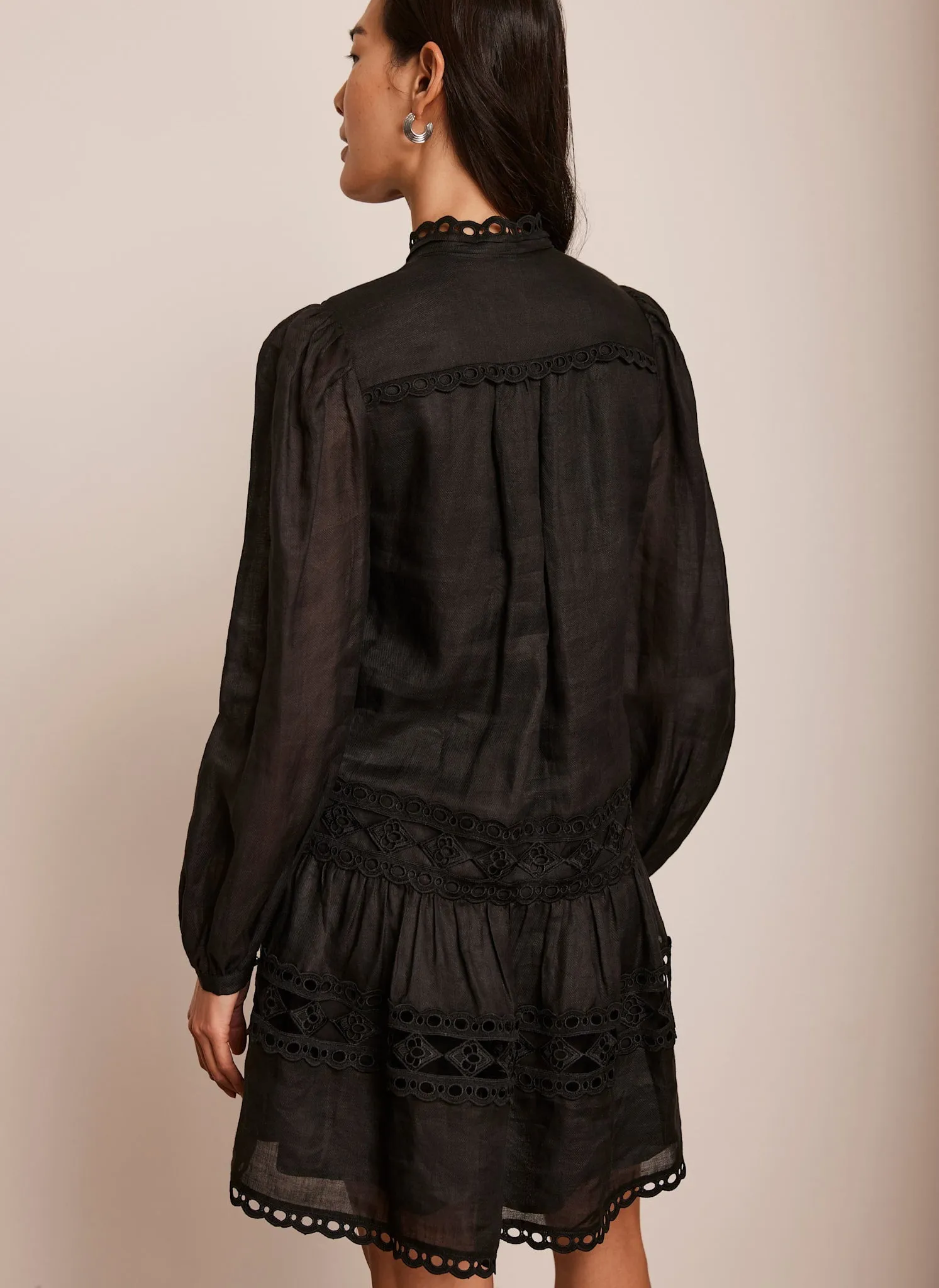 Black Lace Detail Mini Dress sold by Mint Velvet product image thumbnail 4